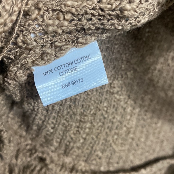 W by Worth Brown Knit Fringe Hem Blouse Small - Picture 5 of 6